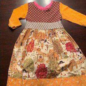Little lady ray thanksgiving dress. No tag. Fits 4